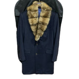 $26K Cashmere Blue Coat 50 detachable Sable fur Collar