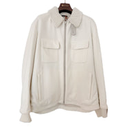 $7,400 Sweater Overshirt XL Cashmere - Shearling - Suede-trim,  Snow White