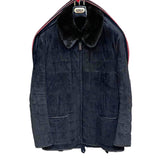 $23K IFOX Black Calf Suede Jacket 54 Detachable Weasel fur lining