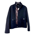 HERMES Straight cut jacket 50 with leather detail FW2025