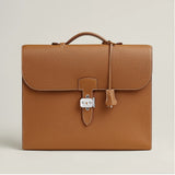 $10,700 HERMES Sac a depeches light 1-37 briefcase Gold Togo calfskin
