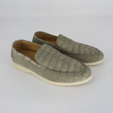 $11,450 Summer Walk Loafer 45 Alligator Nubuck - Army Grey