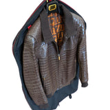 $110K PAINTING Brown Crocodile Porosus Jacket 50