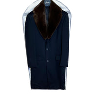 $26K Wool Guanaco Overcoat 48 removable Castorino fur Collar