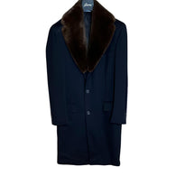 $26K Wool Guanaco Overcoat 48 removable Castorino fur Collar