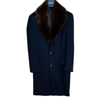 $26K Wool Guanaco Overcoat 48 removable Castorino fur Collar