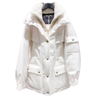 +$11K Parka SKI 2022 22N White Satin Techno & Tweed Down 40FR