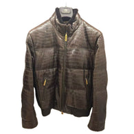 $95k Stefano Ricci Crocodile Brown Jacket 50 Beaver Collar