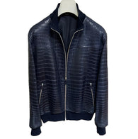 $185K Crocodile Leather Bomber Jacket 52 Bespoke