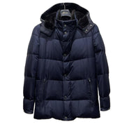 +$18K Down Parka Silk Blend Coat S Beaver fur-lined