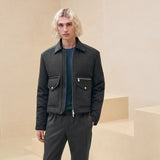 $7,300 Straight cut jacket 48 water-repellent cashmere