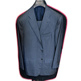 $10,250 Suit 52 R7 - 85% Wool, 15% Silk 14 Micron Grey-Blue