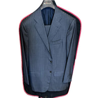 $10,250 Suit 52 R7 - 85% Wool, 15% Silk 14 Micron Grey-Blue