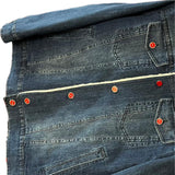 $14K Denim Blue Aviator Jacket 50 Lambskin fur-lined