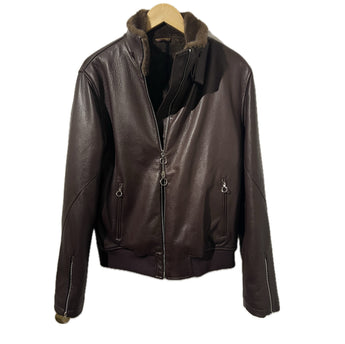 $25K SERAPHIN (HERMES leather maker) 46,48,52 Deerskin Biker Jacket Martens(Sable) fur