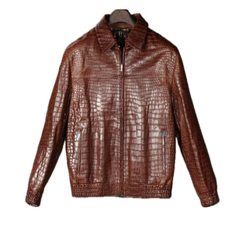 $160K ZILLI  IRONY Crocodile Porosus Jacket 52 Brown 