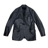 $14K HERMES Black Leather Blazer Jacket 52