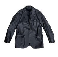 $14K HERMES Black Leather Blazer Jacket 52