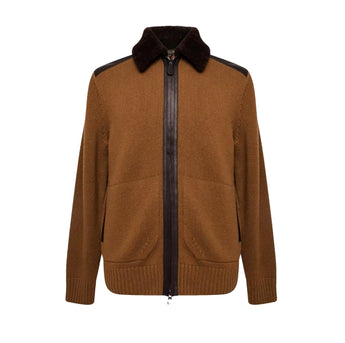 $6,850 Albury Knit BomberJacket 50 Virgin Wool FW2025