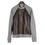 $35K HERMES Crocodile & Cashmere 1/4 Zipped Sweater M