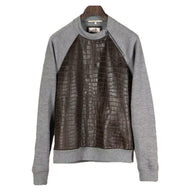 $35K HERMES Crocodile & Cashmere 1/4 Zipped Sweater M
