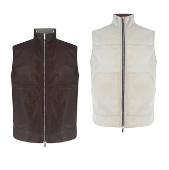 $5,800 Leather Gilet M Reversible