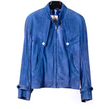 $13K NAJA 54, 56  Calf Suede Jacket,  Blue Horizon