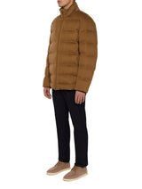 $6,350 Fillmore Cashmere Quilted Bomber Jacket Goose Down XL