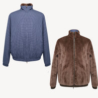 $16,450 Bomber Printed Windfur 54 Mink Reversible Fancy Blue