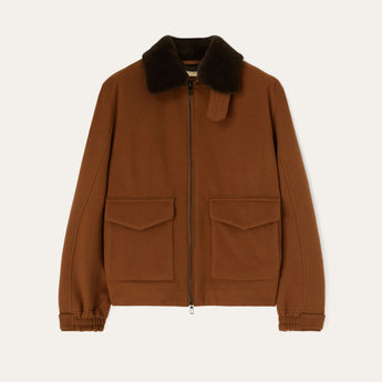 +$22K Kilya Aviator Bomber Jacket Vicuna L removable Mink-fur-Collar