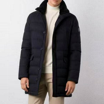 +S11K STEFANO RICCI Cashmere Quilted Down Jacket 58 Removable Beaver fur Collar