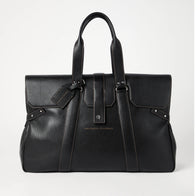 $5,600 Grained Calfskin Weekender Country Bag Black