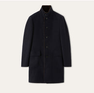 $18K Loro Piana M Sweater Coat Cashmere Double & Castorino Fur Navy blue