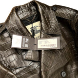 +$90K Burberry Prorsum 48 Crocodile Leather Trench Coat (US 38)
