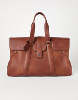 $5,600 Grained Calfskin Weekender Country Bag Copper (C6608)