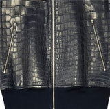 $185K Crocodile Leather Bomber Jacket 52 Bespoke