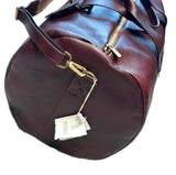 $5,300 Brunello Cucinelli Weekend Logo-Print Leather Duffle Bag