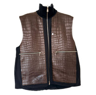 $80K HERMES Crocodile Porosus Gilet 54 Moka brown Vest