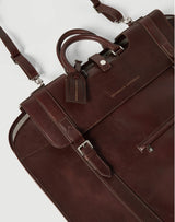 $7,100 Brunello Cucinelli Calfskin Suit Carrier garment Burgundy (C8457)