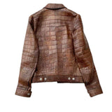 $125K GUCCI Vintage Distressed Crocodile Aviator Jacket 48