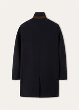 $18K Loro Piana M Sweater Coat Cashmere Double & Castorino Fur Navy blue