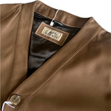 +$12K HERMES Cardigan Leather Sweater 48