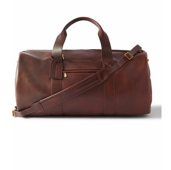 $5,300 Brunello Cucinelli Weekend Logo-Print Leather Duffle Bag