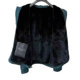 $21K Holburn Bomber Shirt M, L Stretched Virgin Wool Blackglama® Mink fur-lined