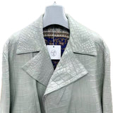 $190K HERMES 50 Crocodile Jacket Grayish Green