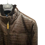 $95k Stefano Ricci Crocodile Brown Jacket 50 Beaver Collar