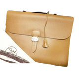 $10,700 HERMES Sac a depeches light 1-37 briefcase Gold Togo calfskin