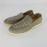 $11,450 Summer Walk Loafer 45 Alligator Nubuck - Army Grey