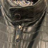 $90K  Crocodile Jacket 48 Dark Blue