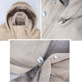 +$12K  Montgomery L Suede Shearling Coat, detachable Hood